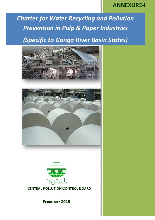 Charter for Water Recycling and Pollution Prevention in Pulp & Paper Industries