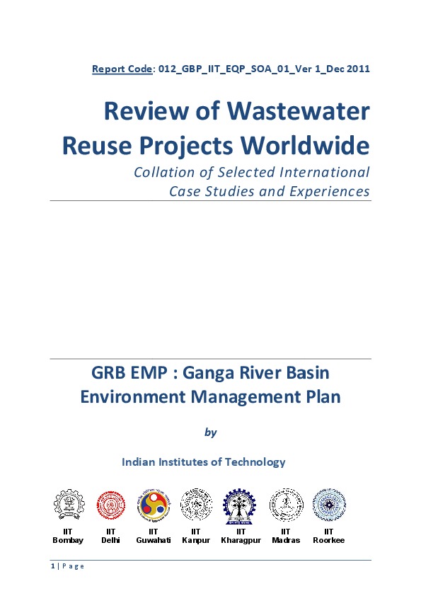 Review of Wastewater Reuse Projects Worldwide