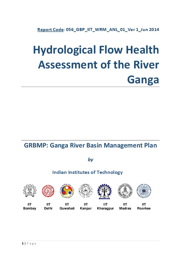 Hydrological Flow Health Assessment of the River Ganga