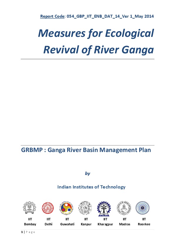 Measures for Ecological Revival of River Ganga